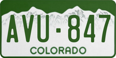 CO license plate AVU847