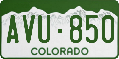 CO license plate AVU850