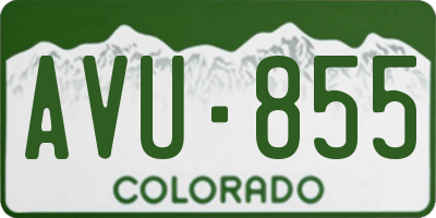 CO license plate AVU855