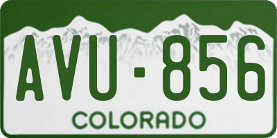 CO license plate AVU856