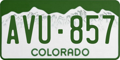 CO license plate AVU857