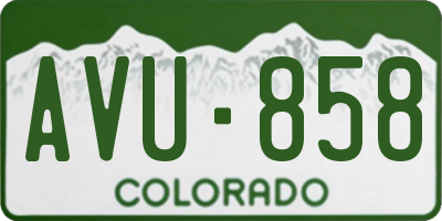 CO license plate AVU858