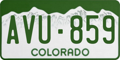 CO license plate AVU859