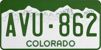 CO license plate AVU862