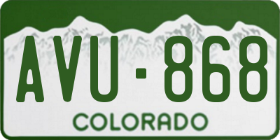 CO license plate AVU868