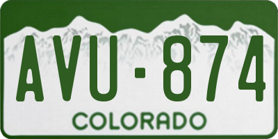 CO license plate AVU874