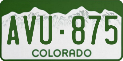 CO license plate AVU875