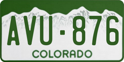 CO license plate AVU876
