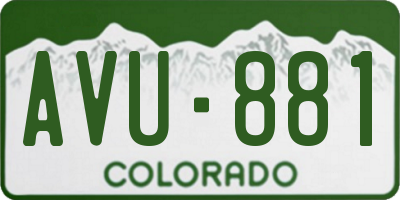 CO license plate AVU881