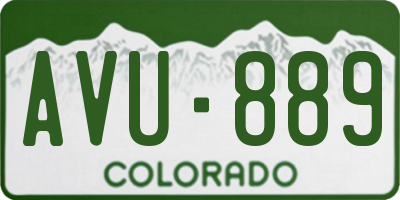 CO license plate AVU889