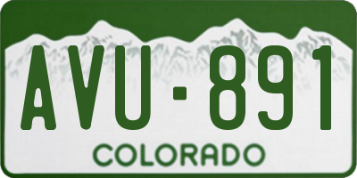 CO license plate AVU891