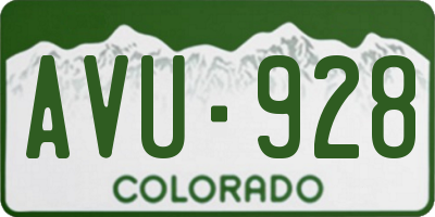 CO license plate AVU928