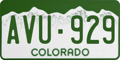 CO license plate AVU929