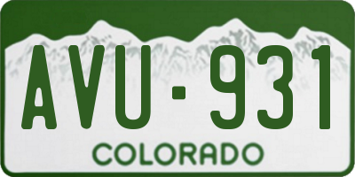 CO license plate AVU931