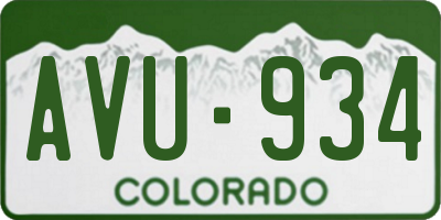 CO license plate AVU934
