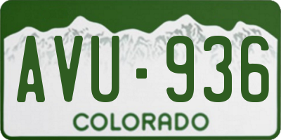 CO license plate AVU936