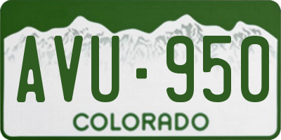 CO license plate AVU950