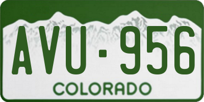CO license plate AVU956