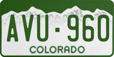 CO license plate AVU960