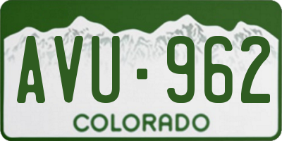 CO license plate AVU962