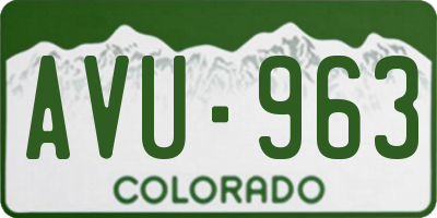 CO license plate AVU963