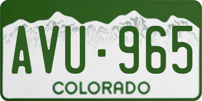 CO license plate AVU965