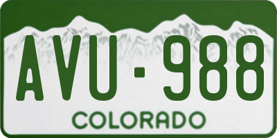 CO license plate AVU988