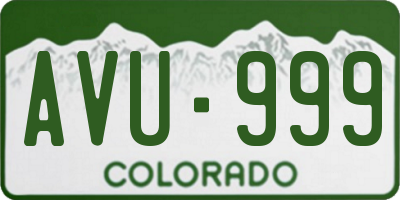 CO license plate AVU999
