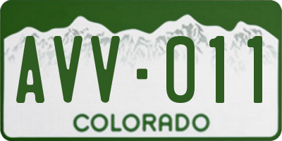 CO license plate AVV011