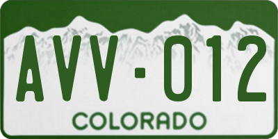 CO license plate AVV012