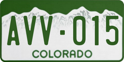 CO license plate AVV015