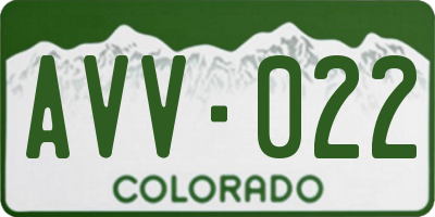 CO license plate AVV022