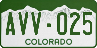 CO license plate AVV025