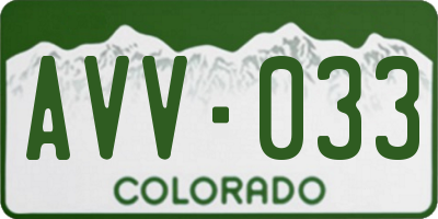 CO license plate AVV033