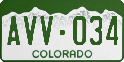 CO license plate AVV034