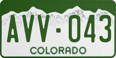 CO license plate AVV043