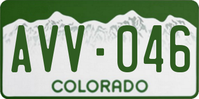 CO license plate AVV046