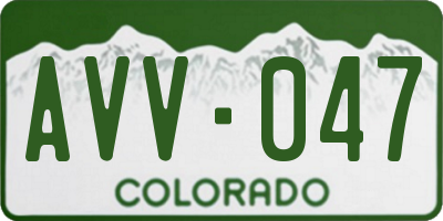 CO license plate AVV047