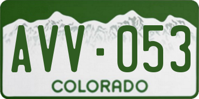 CO license plate AVV053