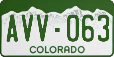 CO license plate AVV063
