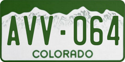 CO license plate AVV064