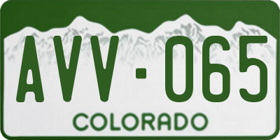 CO license plate AVV065