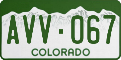 CO license plate AVV067
