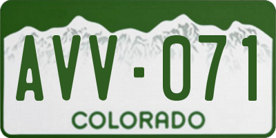 CO license plate AVV071