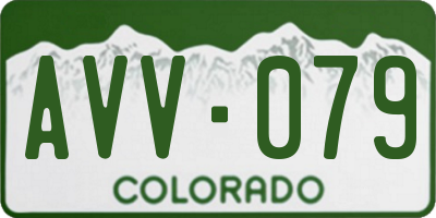 CO license plate AVV079