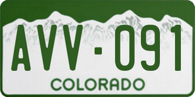 CO license plate AVV091