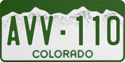 CO license plate AVV110