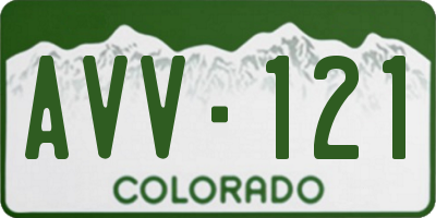 CO license plate AVV121
