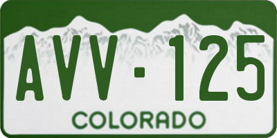 CO license plate AVV125