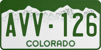 CO license plate AVV126